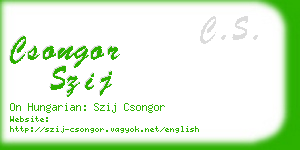 csongor szij business card